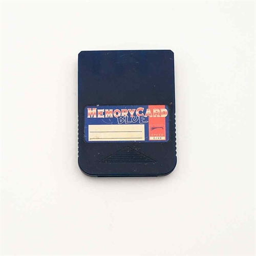 Playstation 1 Tilbehør - Uoriginalt Memory Card - Mørk, flad (B Grade) (Genbrug) 